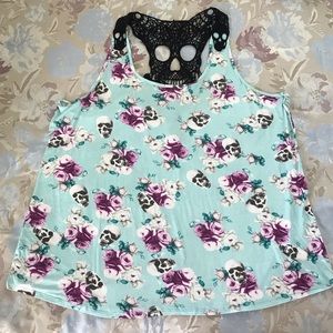 Floral and Skull Top